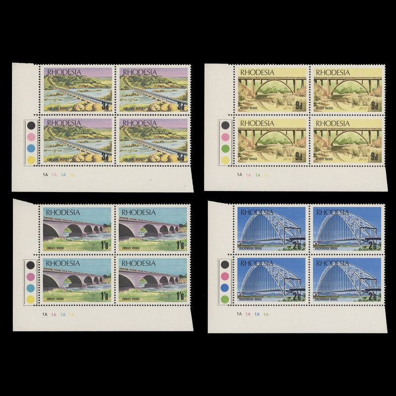 Rhodesia 1969 (MNH) Bridges plate blocks