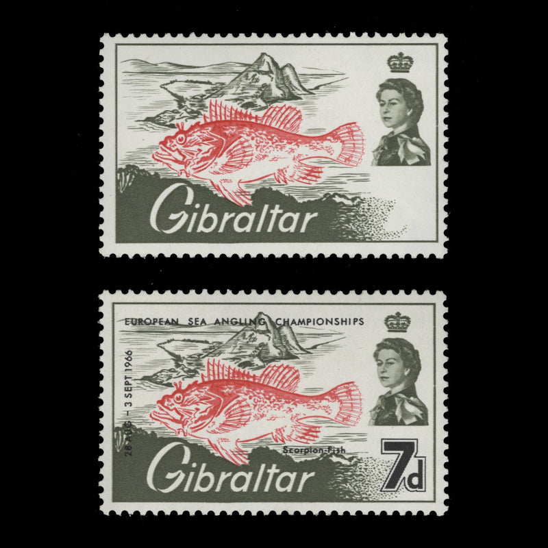 Gibraltar 1966 (Error) 7d European Sea Angling Championships missing black